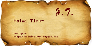 Halmi Timur névjegykártya